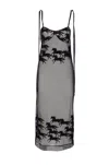 Pinko X Patrick Mcdowell Horse Motif Sheer Midi Dress In Black