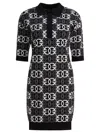 Pinko Love Birds Dress In Viscose Blend In Black