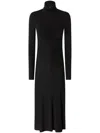 Pinko Robe Longue En Maille Côtelée De Cachemire Mélangé In Black