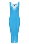 Pinko Blue Midi Dress In Blue