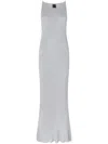 Pinko Nelson Viscose And Metallised Fibre Long Dress In Grey