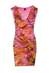 Pinko Woman Mini Dress Fuchsia Size M Polyamide In Multicolour