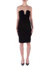 Pinko Fitted Black Stretch Viscose Midi Dress In Nero Limousine Nero