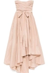Pinko Strapless High-low Dress With Sweetheart Neckline In Pink