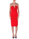 Pinko Strapless Mini Dress In Rosso Rosso