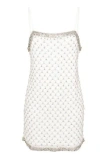 Pinko Crystal-embellished Mini Dress In White