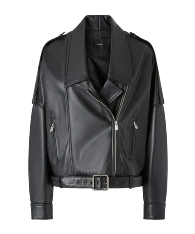 PINKO PINKO BELTED BIKER JACKET