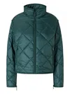 Pinko Quilted High Collar Jacket With Side Pockets In Green
