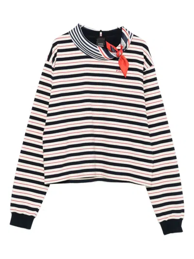 PINKO ECLAIR STRIPED NECK-TIE TOP