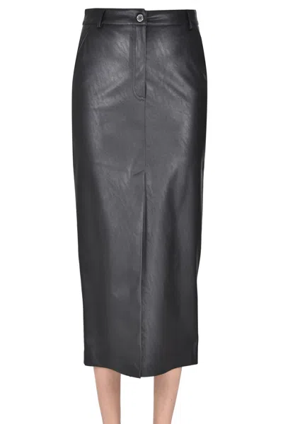 Pinko Eco-leather Pencil Skirt In Black