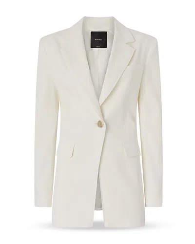 Pinko Effie Stretch Linen Blend Jacket In White