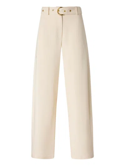 Pinko Effortless High-waisted Trousers For Women In Neutral