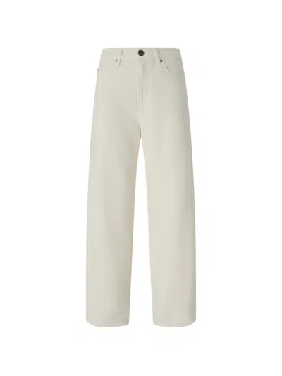 Pinko Egg-fit Cotton Bull Trousers In White