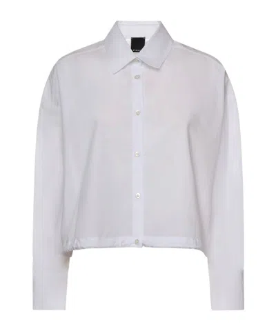 Pinko Elastic Hem Poplin Shirt In Gray