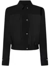 Pinko Georgette Bomber Shirt With Elasticated Drawstring Hem In Black