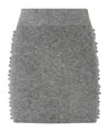 Pinko Crystal Embroidery Miniskirt In Gray