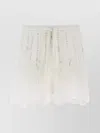 Pinko White Lace Design Serenata Rap Shorts