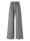 Pinko Long Wide-leg Wool-blend Trousers In Gray