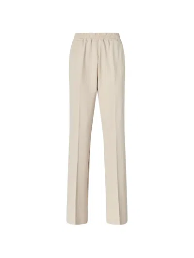 Pinko Elasticated-waist Pressed-crease Trousers In Metallic