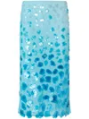Pinko Gradient Georgette Calf-length Skirt With Sequins And Rhinestones