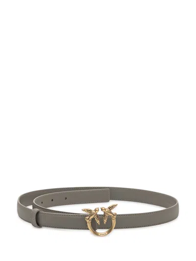 Pinko Elegant Belt With Decorative Buckle In Noce Antique Gold