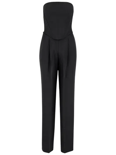 PINKO PINKO ELEGANT BUSTIER JUMPSUIT WITH WIDE PANTS