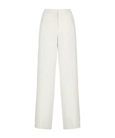 Pinko Elegant Crepe Palazzo Trousers In White