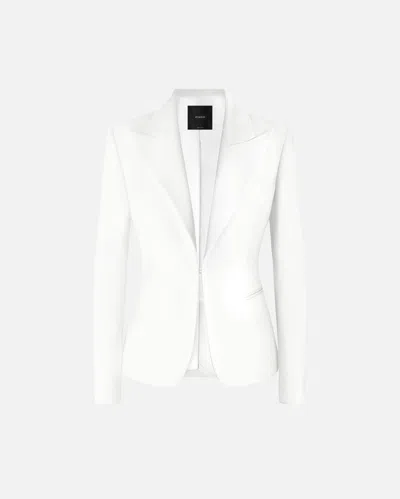 Pinko - Elegant Diagonal Fabric Blazer - 42 In White
