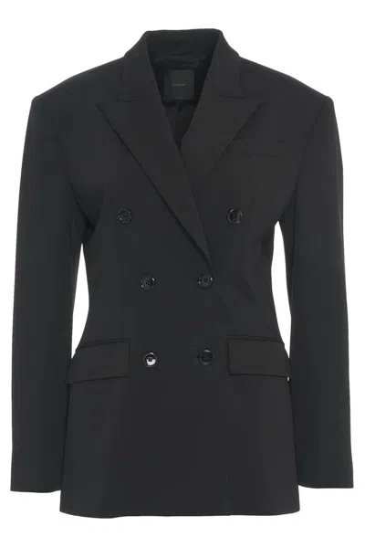 Pinko Elegant Double-breasted Blazer In Black