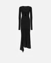Pinko Elegant Dress With Semi-transparent Skirt And Train In Limo Black