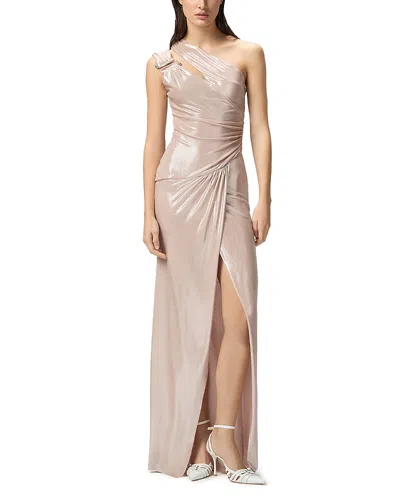 PINKO ELEGANT LAMINATED ONE SHOULDER DRESS