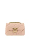 Pinko Elegant Light Pink Quilted Shoulder Bag In Powder