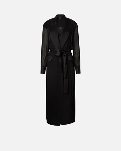 Pinko Elegant Long Coat Dress In Black