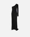 Pinko Robe Drapée Élégante En Jersey Métallisé In Noir/noir Lurex