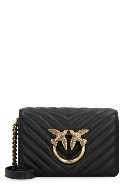Pinko Elegant Mini Chevron Handbag For Women In Black
