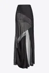 Pinko Panelled Semi-sheer Maxi Skirt In Limo Black