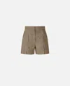 Pinko Elegant Shorts With Side Pockets In Brown - Tec