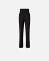 Pinko Elegant Trousers With Slits At The Back In Limo Black