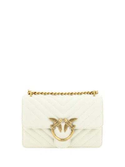 Pinko Elegant White Mini Love Shoulder Bag