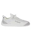 Pinko Elegant White Sneakers With Suede Accents