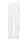 Pinko Wide-leg Crepe Trousers In White