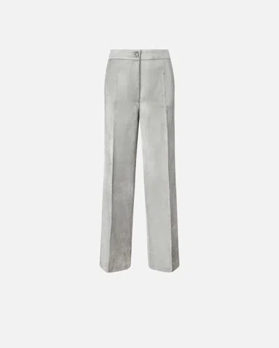 Pinko Elegant Wide Trousers In Washed-out Satin In Wild Dove Grey.