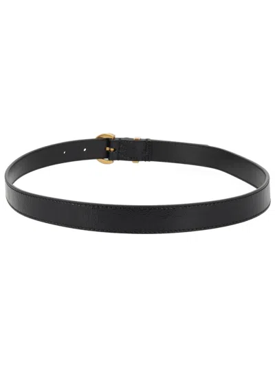 Pinko Elegant Women's Leather Belt - Mini Style In Black