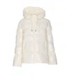 Pinko Quilted Coat Hood Drawstring Detail In White