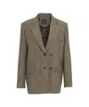 Pinko Canvas Blazer Jacket With Buttons In Brown