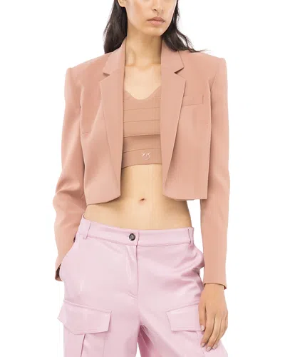 Pinko Eliana Spencer Crepe Blazer In Terracotta Pink