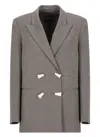 Pinko Blazer With Geometric Mirror Buttons In Grey