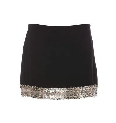 PINKO ELIOT CREPE EMBELLISHED MINI SKIRT