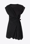 Pinko Elliot Ruched Mini Dress In Black