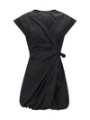Pinko Cotton Dress With Pleated Skirt And Buttoned Shoulders
